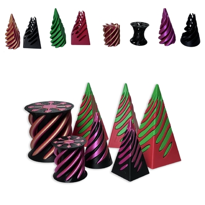 3D τυπωμένο Fidget Toy πλαστικό Pla Σπειροειδής πυραμίδα Κωνός Αδύνατον Fidget Κωνός για Unisex