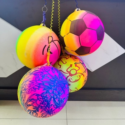 10 ιντσών Neon Rainbow Ball με Key Ring Προσαρμοσμένο LOGO
