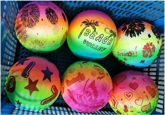 10 ιντσών Neon Rainbow Ball με Key Ring Προσαρμοσμένο LOGO