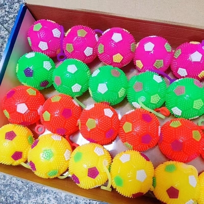 Ρούμπα TPR Flashing Spikey αναπηδώντας Yoyo παιχνίδι μπάλα σε πολλαπλά χρώματα Υπέροχο για την ανακούφιση από το άγχος